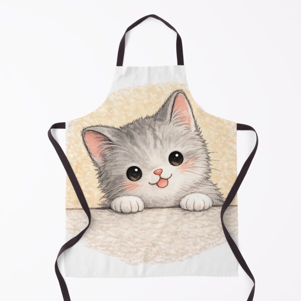 Item preview, Cute Gray Kitten Peeking Over Edge designed and sold by Ninejoe.