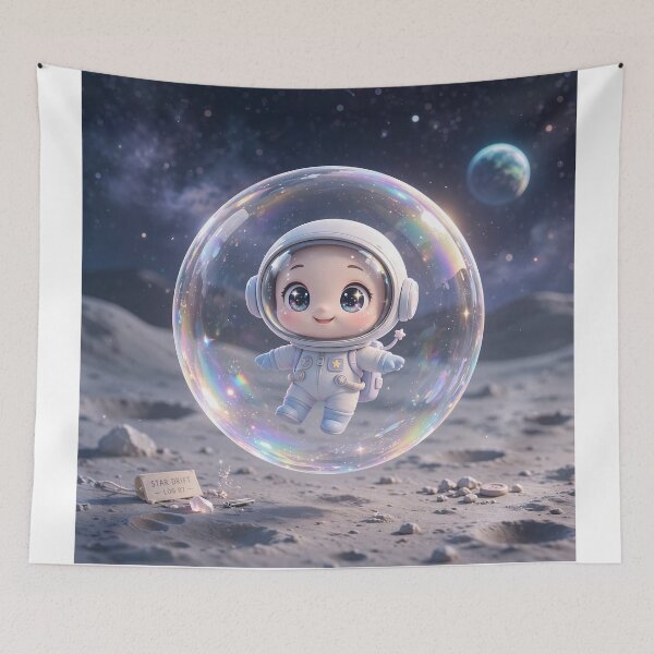 Item preview, Cute Astronaut Bubble Art designed and sold by krazzyremo.