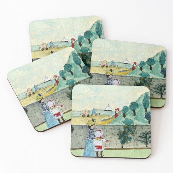 Item preview, Bathing machines on the seashore in 1885 designed and sold by TerryKerrImages.