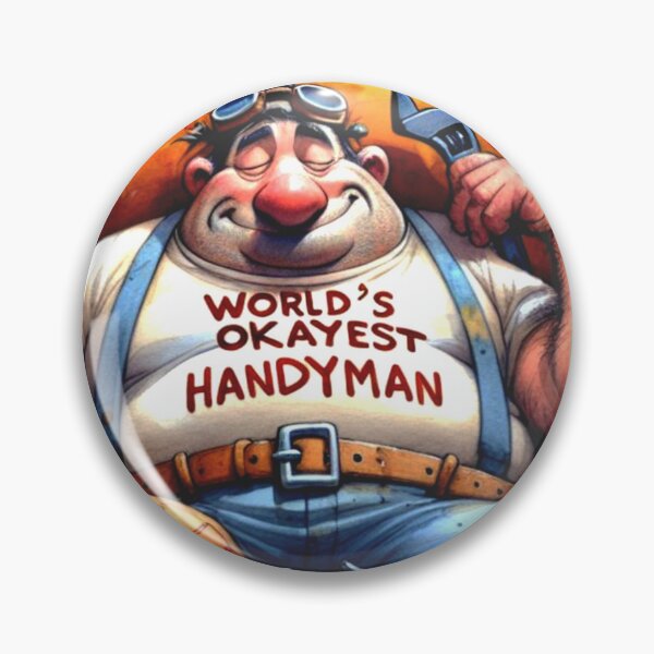 Item preview, World's Okayest Handyman Funny Cartoon Art Print designed and sold by Beyond The Canvas.
