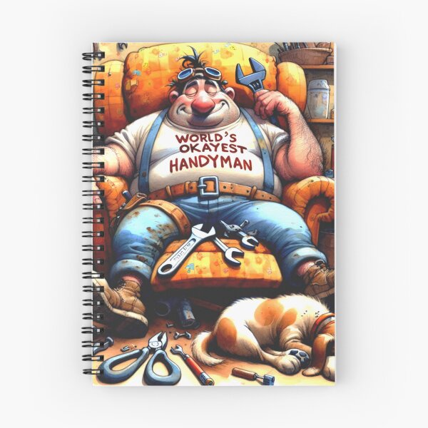 Item preview, World's Okayest Handyman Funny Cartoon Art Print designed and sold by Beyond The Canvas.