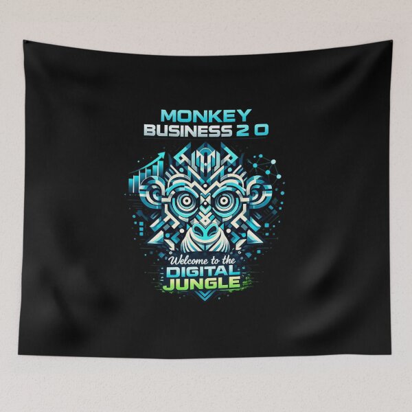 Aperçu de l'œuvre JUNGLE NUMÉRIQUE — Cyber Geometric Monkey 2.0 créée et vendue par Cabrasco.