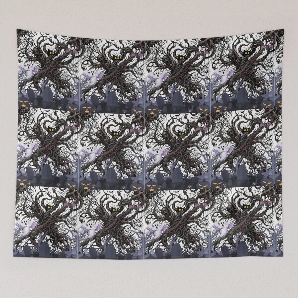 Item preview, Spooky Graveyard and Haunted Tree Goth Halloween Pattern designed and sold by VibranPalette.