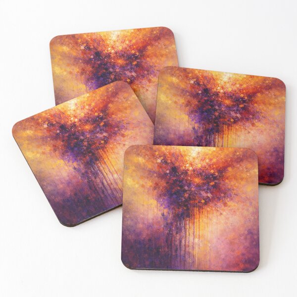 Item preview, Vibrant Purple and Gold Abstract Expressionism Vertical Art Print designed and sold by Joey Santiago.
