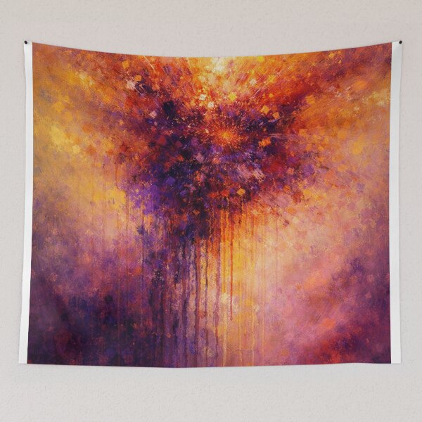 Item preview, Vibrant Purple and Gold Abstract Expressionism Vertical Art Print designed and sold by Joey Santiago.