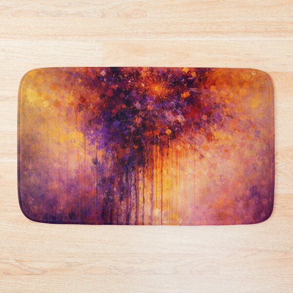 Item preview, Vibrant Purple and Gold Abstract Expressionism Vertical Art Print designed and sold by Joey Santiago.