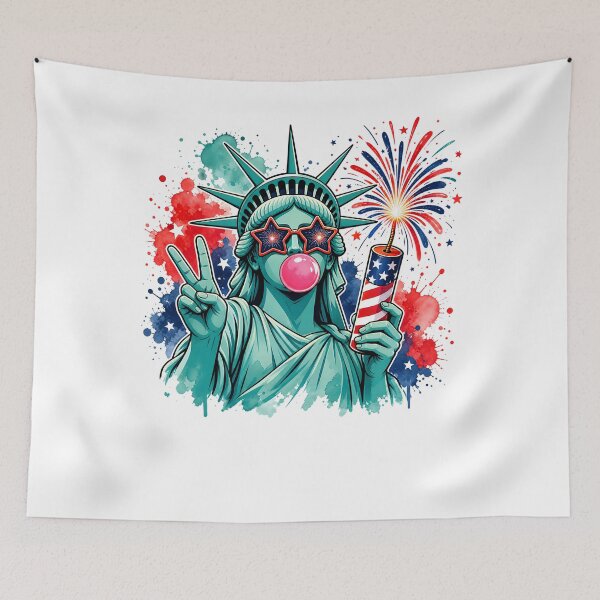 Item preview, Statue of Liberty Blowing Bubble Women Patriotic 4th of July designed and sold by clothesy7.