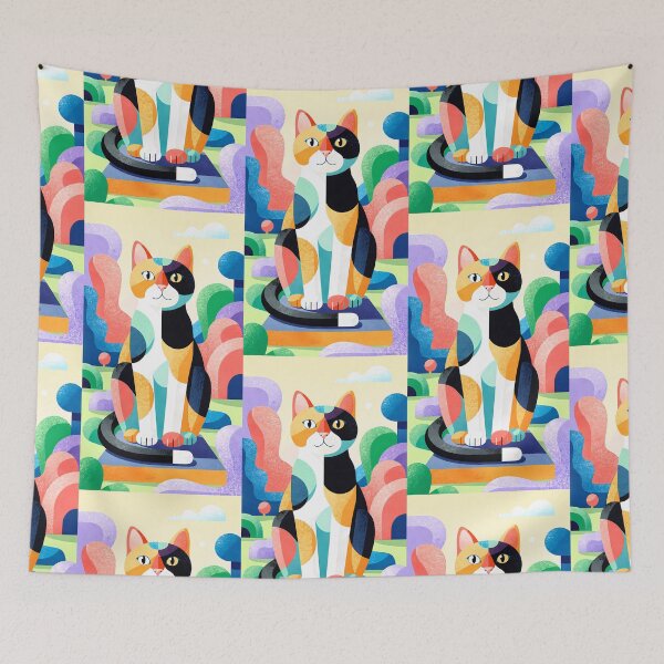 Item preview,  Magic Cat in Pastel Geometric Forest designed and sold by Idealforme.