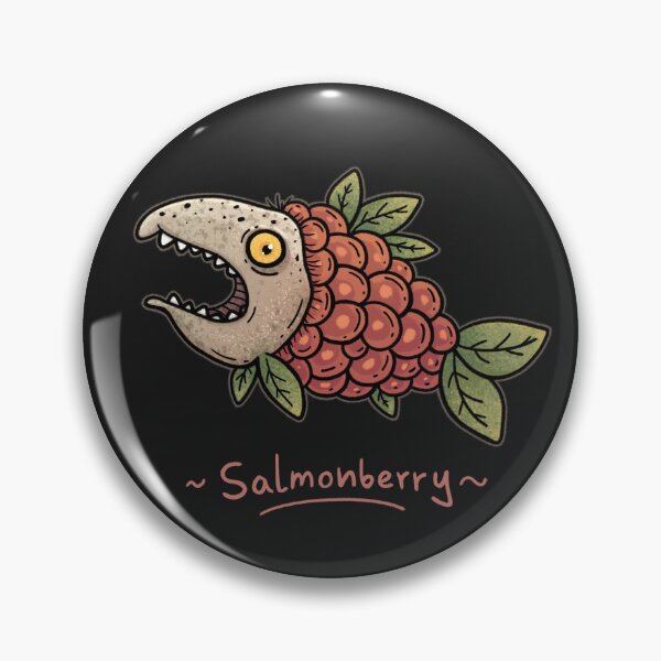 Item preview, Vintage Salmonberry Creature | Dark Background | Funny Fish Berry Character Art designed and sold by Aida Drogan.