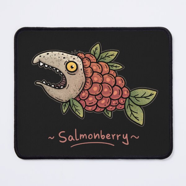 Item preview, Vintage Salmonberry Creature | Dark Background | Funny Fish Berry Character Art designed and sold by Aida Drogan.