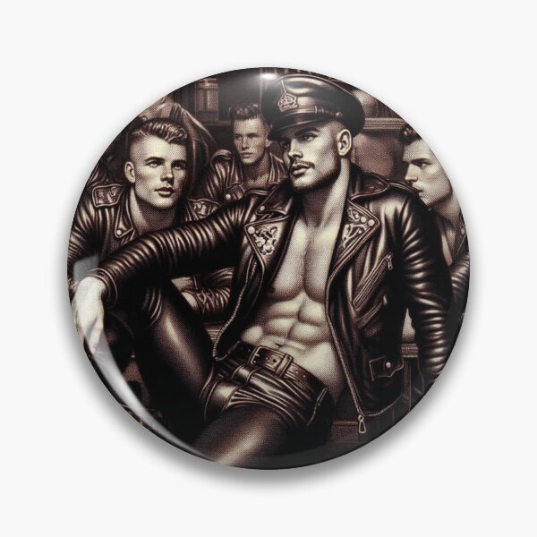 Item preview, Vintage Gay Leather Bar Daddy Hungry Eyes Tom of Finland Tribute Gay Pride Graphic Design designed and sold by ItsAKinkThing.