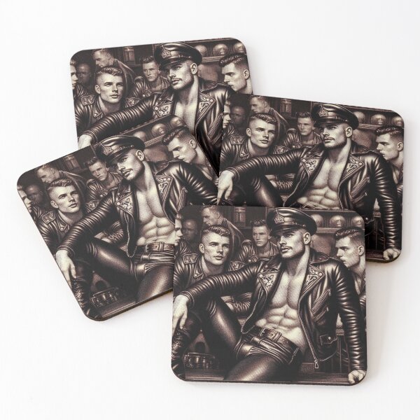 Item preview, Vintage Gay Leather Bar Daddy Hungry Eyes Tom of Finland Tribute Gay Pride Graphic Design designed and sold by ItsAKinkThing.