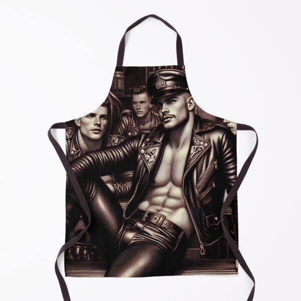 Item preview, Vintage Gay Leather Bar Daddy Hungry Eyes Tom of Finland Tribute Gay Pride Graphic Design designed and sold by ItsAKinkThing.