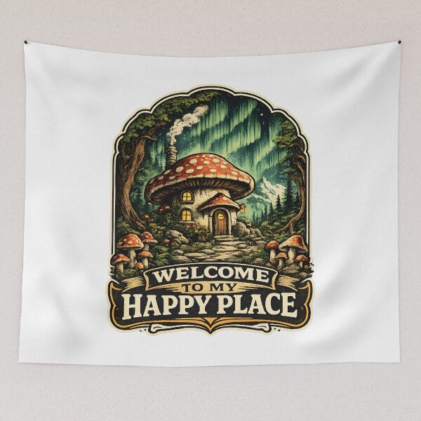 Item preview, Welcome To My Happy Place Mushroom Cottage designed and sold by Mr Lee.