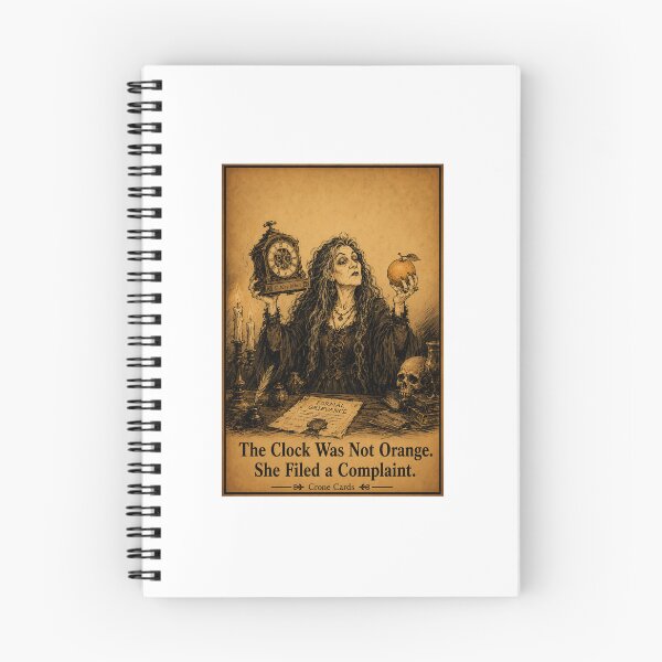 Item preview, Crone Cards — The Clock Was Not Orange. She Filed a Complaint. designed and sold by Kay Mhor Studio.