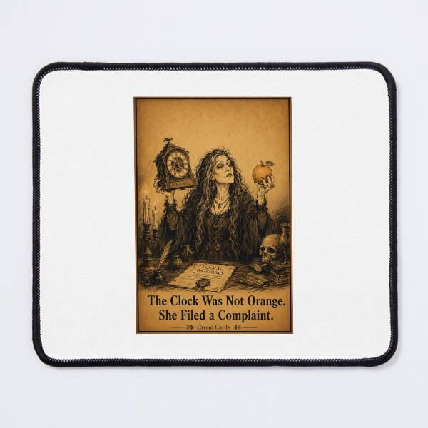 Item preview, Crone Cards — The Clock Was Not Orange. She Filed a Complaint. designed and sold by Kay Mhor Studio.