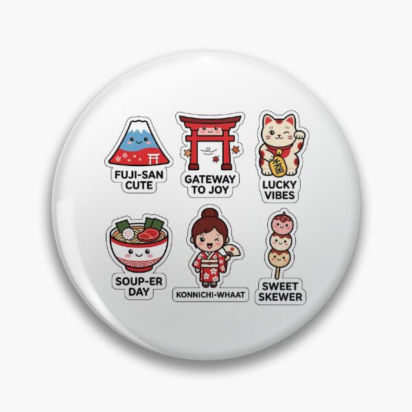 Item preview, Kawaii Japan Trip Sticker Pack - Cute Mt Fuji & Kimono Puns designed and sold by SimpleP.