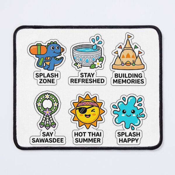 Item preview, Kawaii Songkran Festival Sticker Pack - Cute Water Gun & Thai Puns designed and sold by SimpleP.