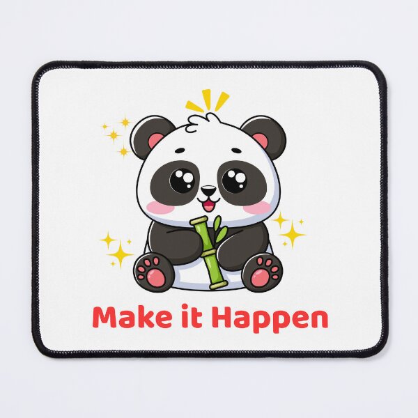 Item preview, Make It Happen Cute Panda Motivational Sticker designed and sold by Kick-ArtWorks.