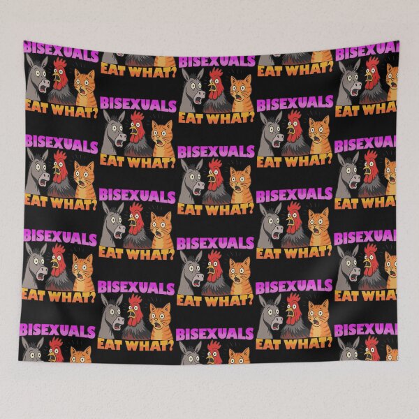 Item preview, Bisexuals Eat What? Funny Donkey Rooster Cat Bisexual Pride designed and sold by alidiaa.