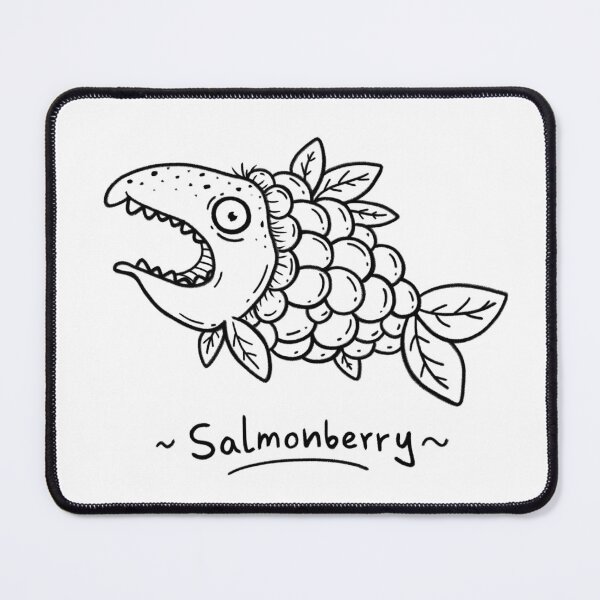 Item preview, Salmonberry Line Art | Funny Fish Berry Pun Minimalist Hand Drawn Illustration designed and sold by Aida Drogan.