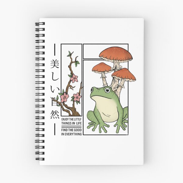 Item preview, Cottagecore Frog Mushroom Aesthetic Japanese Nature Art designed and sold by HBDStudio.