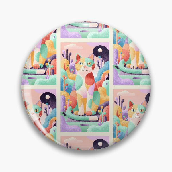 Item preview, Magic Cat in Pastel Geometric Forest designed and sold by Idealforme.