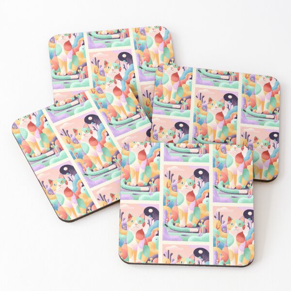 Item preview, Magic Cat in Pastel Geometric Forest designed and sold by Idealforme.