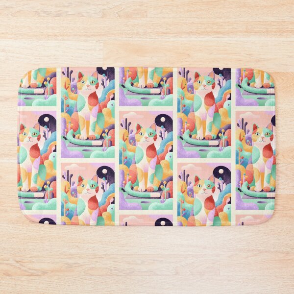 Item preview, Magic Cat in Pastel Geometric Forest designed and sold by Idealforme.