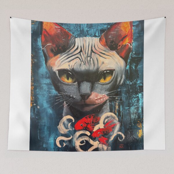 Item preview, Sphinx Cat , Dark Oil Painting designed and sold by DeluluArtes.