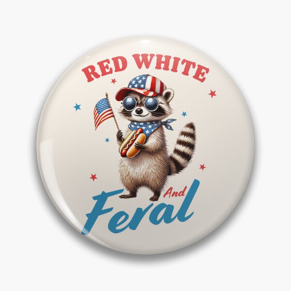 Item preview, Red, White And Feral Funny 4th Of July Raccoon designed and sold by legendaryskins.