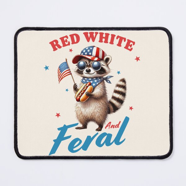 Item preview, Red, White And Feral Funny 4th Of July Raccoon designed and sold by legendaryskins.