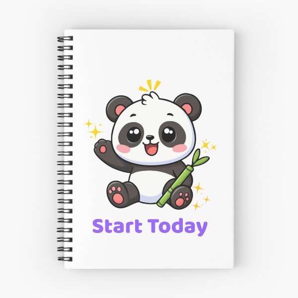 Item preview, Start Today Cute Panda Motivational Sticker designed and sold by Kick-ArtWorks.