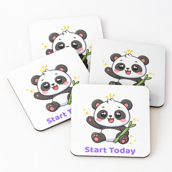 Item preview, Start Today Cute Panda Motivational Sticker designed and sold by Kick-ArtWorks.