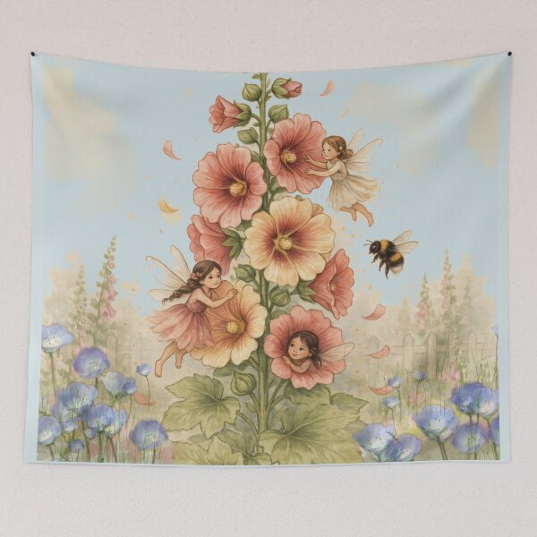 Item preview, Hollyhock faeries designed and sold by Faerieglen.