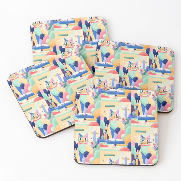 Item preview, Magic Cat in Pastel Geometric Forest designed and sold by Idealforme.