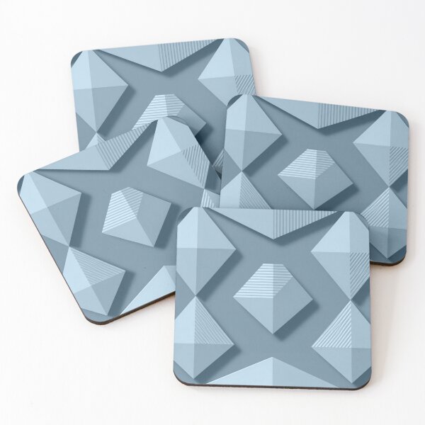 Item preview, Low-Poly Blue Gray Geometric Tile designed and sold by IntelliMindDesigns.