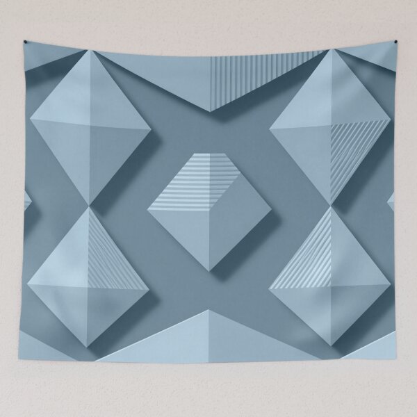 Item preview, Low-Poly Blue Gray Geometric Tile designed and sold by IntelliMindDesigns.