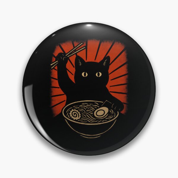 Item preview, Japanese Ramen Black Cat designed and sold by DemureArtsy.