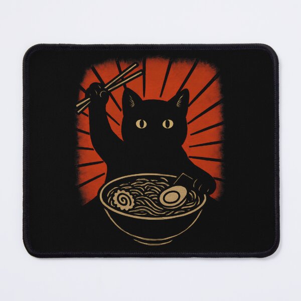Item preview, Japanese Ramen Black Cat designed and sold by DemureArtsy.