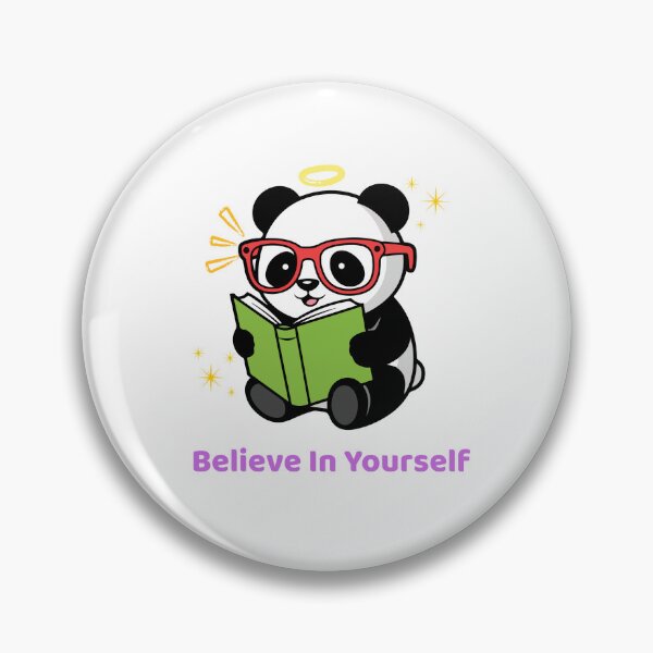 Item preview, Believe In Yourself Cute Panda Motivational Sticker designed and sold by Kick-ArtWorks.