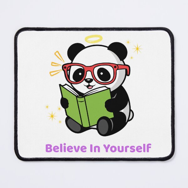 Item preview, Believe In Yourself Cute Panda Motivational Sticker designed and sold by Kick-ArtWorks.