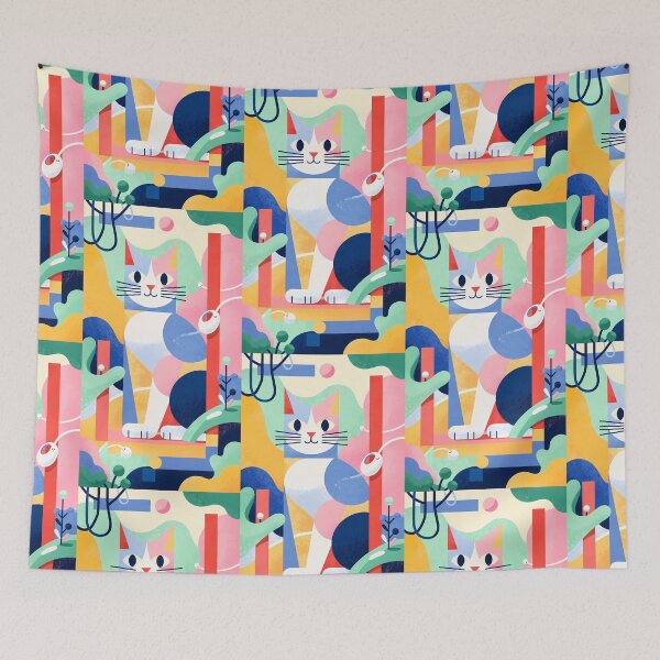 Item preview, Magic Cat in Pastel Geometric Forest designed and sold by Idealforme.