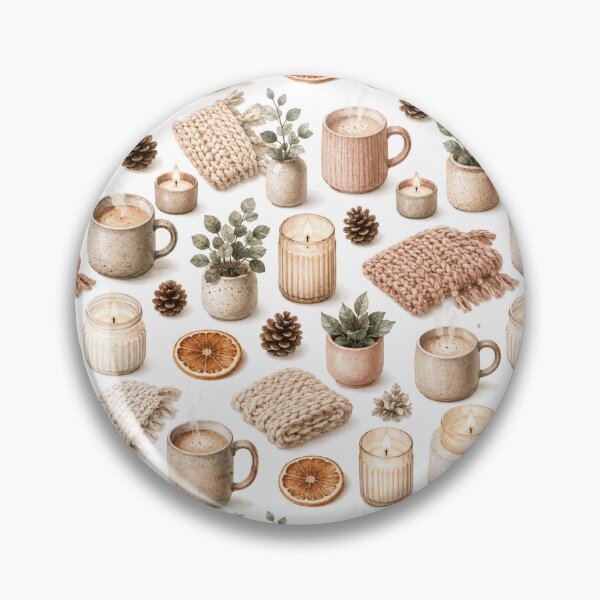 Item preview, Hygge Winter Candle Cozy Watercolor Seamless Pattern designed and sold by Inkworksbyshery.