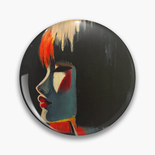Item preview, Female Profile Portrait in Bold Colors, Oil Painting designed and sold by DeluluArtes.