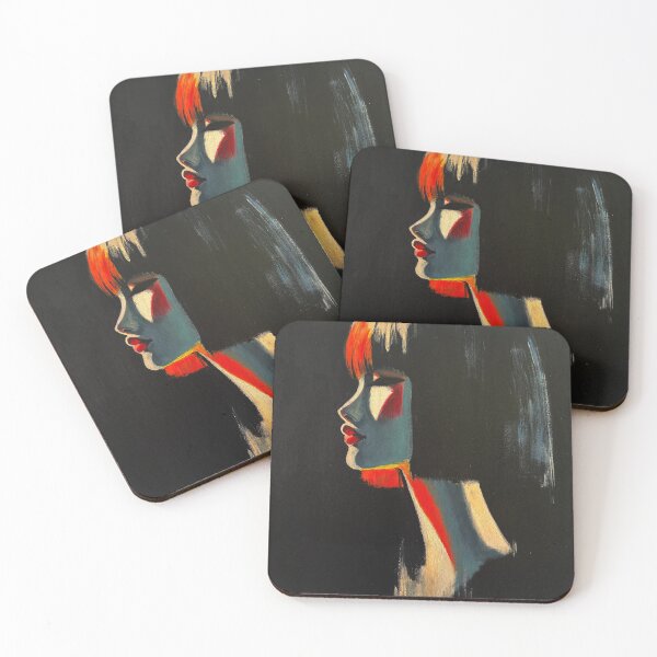 Item preview, Female Profile Portrait in Bold Colors, Oil Painting designed and sold by DeluluArtes.
