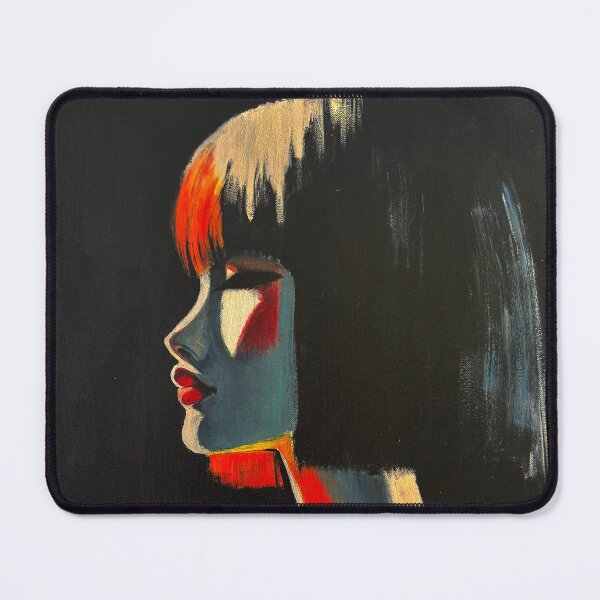 Item preview, Female Profile Portrait in Bold Colors, Oil Painting designed and sold by DeluluArtes.