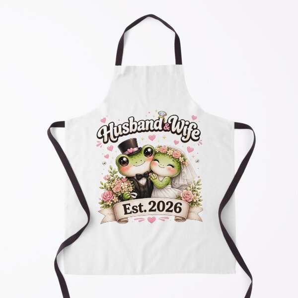 Item preview, Husband & Wife Est. 2026 Frog Couple | Cute Wedding Frog Cartoon Design designed and sold by BlossomedGlow.