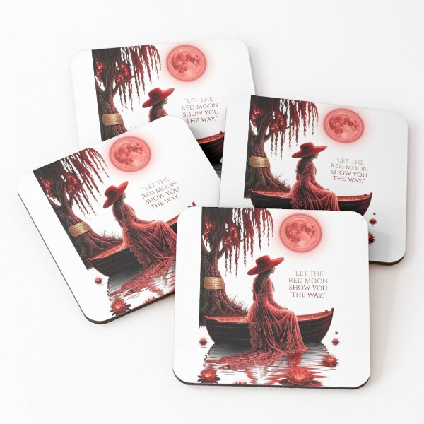 Item preview, Red Moon Boat Reflection Journey designed and sold by Sovereign Supply Co..