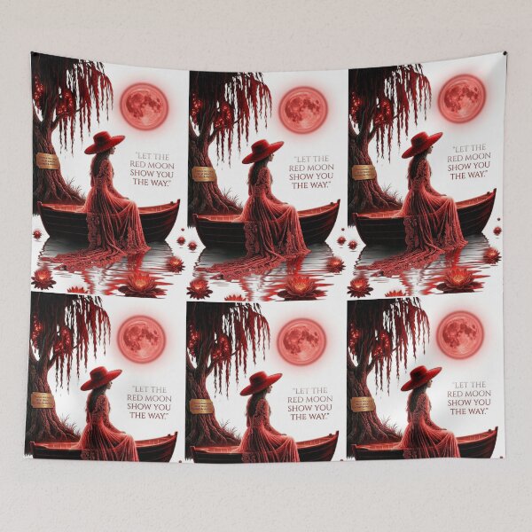 Item preview, Red Moon Boat Reflection Journey designed and sold by Sovereign Supply Co..
